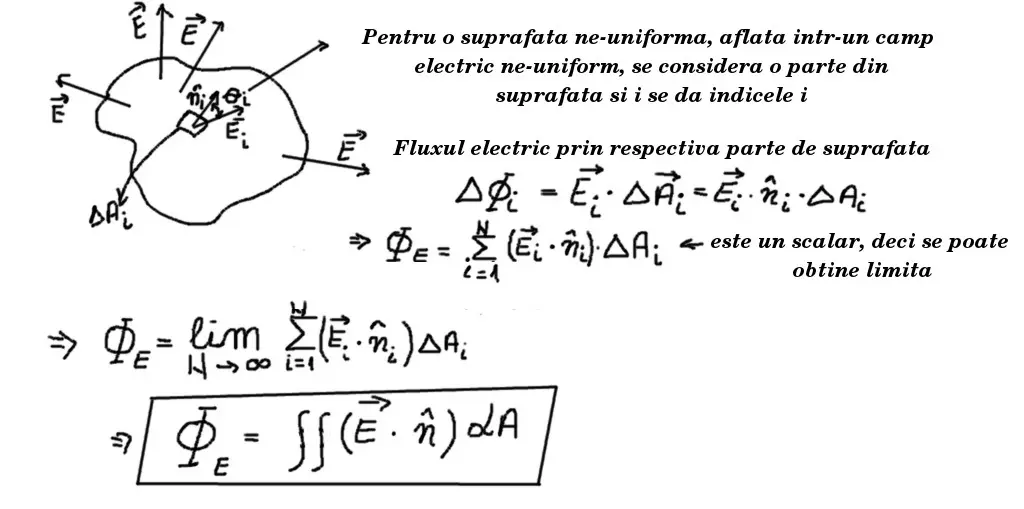 Flux electric: suprafață ne-uniformă: concepte de baza