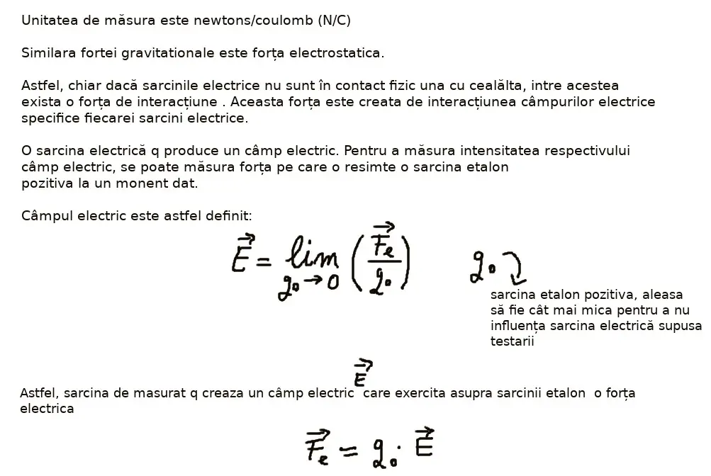 Câmp electric: concepte de baza