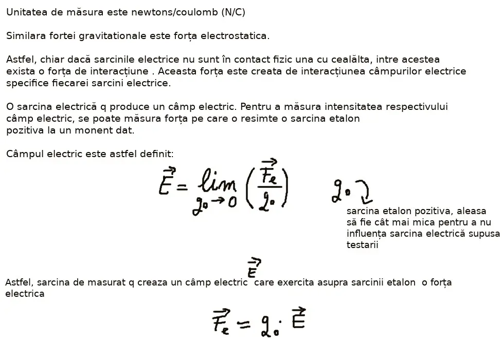 Câmp electric: concepte de baza