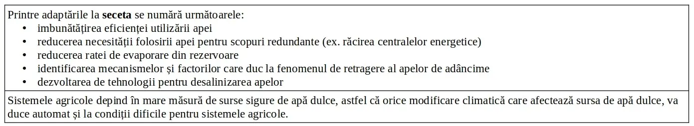 Adaptări la schimbările climatice