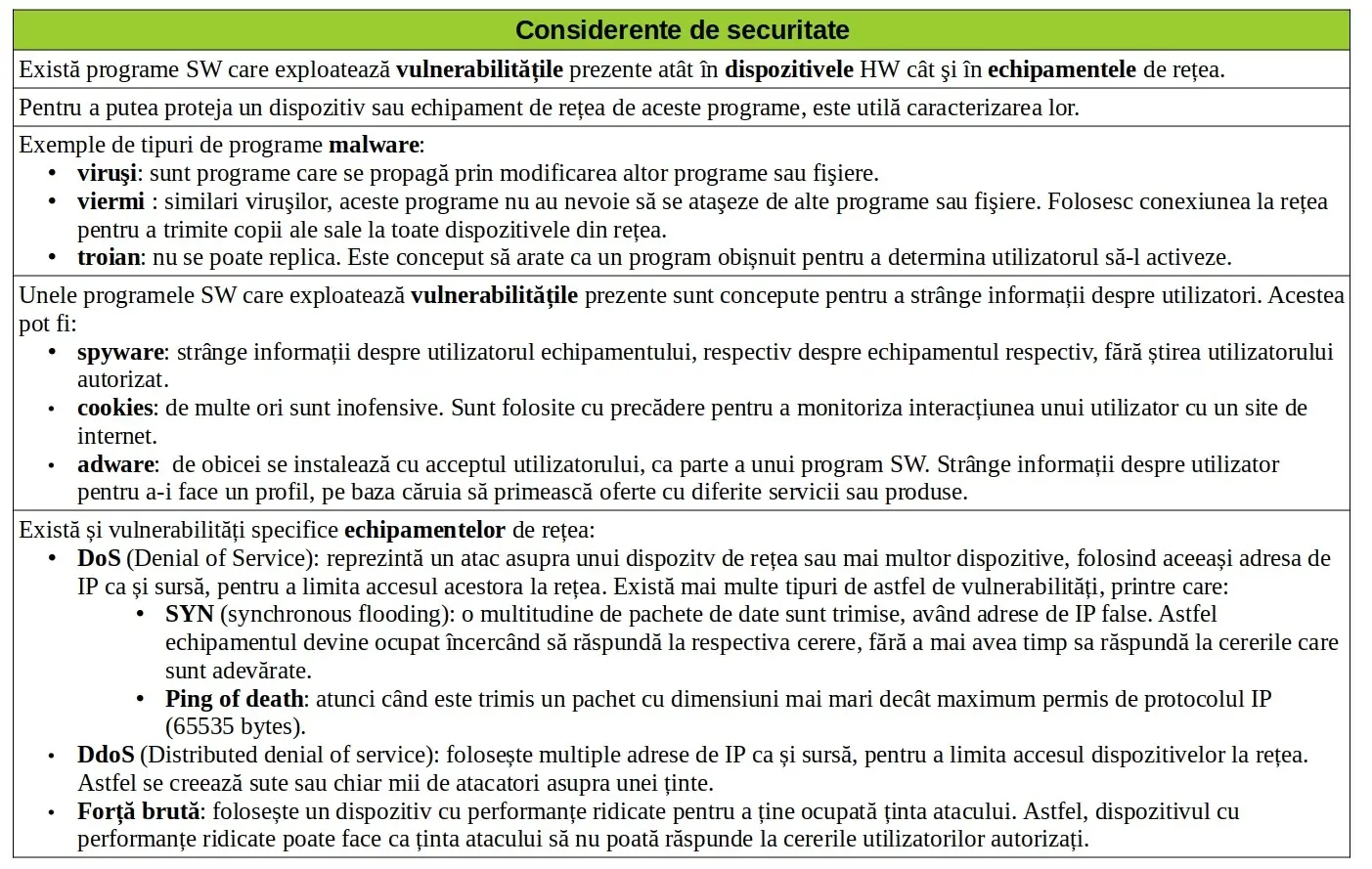 Considerente de securitate