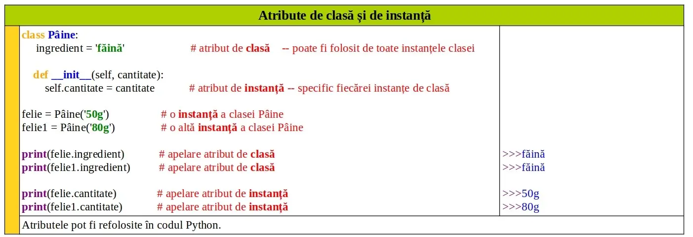 Python: Atribute de clasă şi de instanță