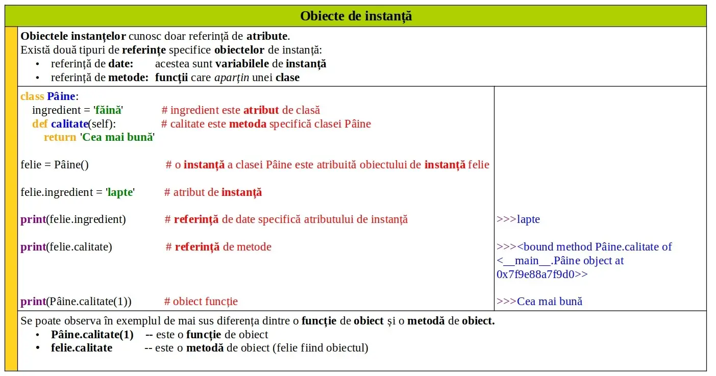 Python: Obiecte de instanță